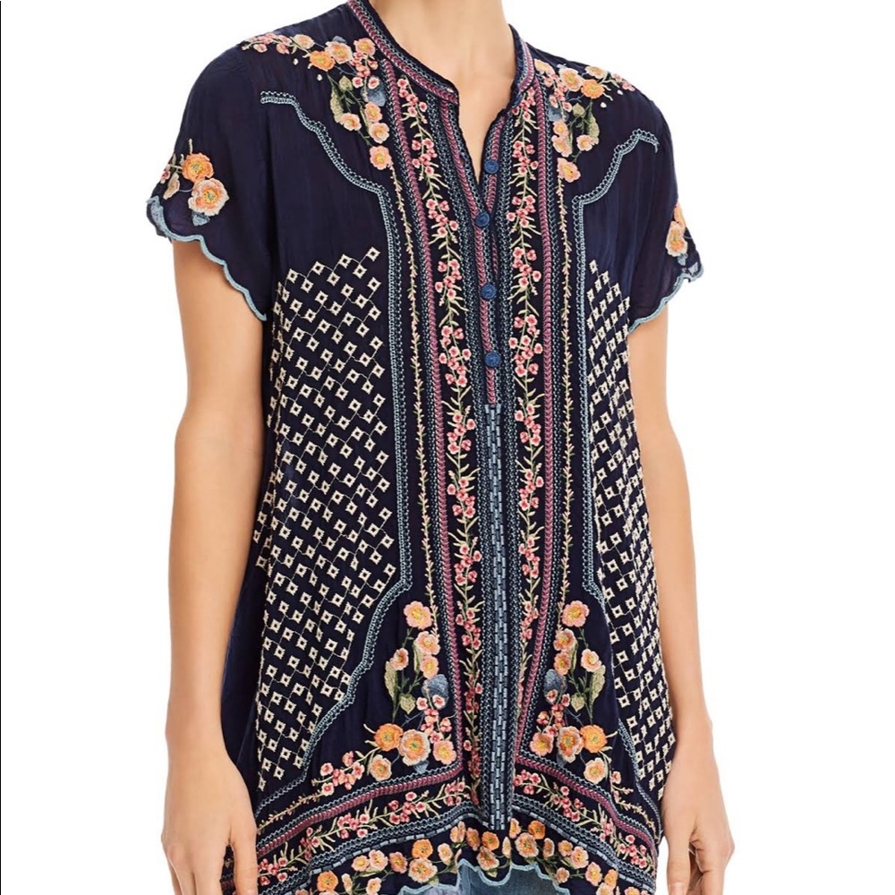 Johnny Was embroidered  tunic
